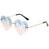 Nuevas gafas de sol de onda de radio de amor europeas y americanas gafas de sol de moda personalizadas gafas sin montura de metal para fiesta moda transfronteriza