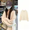Jaqueta Moletom Cinza com Capuz Estilo Preguiçoso Transfronteiriço, Novo Estilo Outono Manga Longa Solta Cardigan com Zíper Feminino Tendência