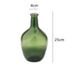 Nuevas decoraciones de jarrón reloj colgante madera borracha verde oscuro cuello delgado jarrón de vidrio con forma de botella de vino jarrón para sala de estar