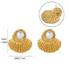 Brincos de estrela-do-mar de aço inoxidável retrô mais vendidos transfronteiriços brincos de pérola com coração brincos fofos simples requintados de alta qualidade moda