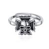 Anillo de Calavera Punk Moda Vintage Personalidad Dominante Collar Aretes Regalo de Halloween Joyería Transfronteriza