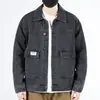 Chaqueta de mezclilla para hombre para otoño, estilo retro de la alta calle americana, marca de moda, elegante, lavada, corte holgado, chaqueta genial y guapa para hombre