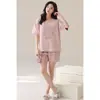 Nuevo Modelo 2026 de Pijama para Mujer con Copas Integradas, Conjunto de Verano de Manga Corta que se Puede Usar Afuera, Ropa de Casa de Verano Todo en Uno