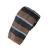 Gravata Tricô Casual Listrada Masculina Atacado, Gravata de Pescoço Estreita Slim Fashion, Gravata Tricô Plano Slim Masculina