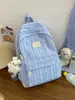 Mochila escolar dulce y linda, gran capacidad, mochila simple de doble hombro, mochila escolar a cuadros, mochila escolar de alta apariencia