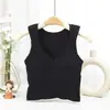 Nuevo Tipo I-Back Amoníaco Puro 32 Pines Taza Fija Ropa Interior para Mujer Sin Aros de Acero con Almohadilla en el Pecho Sujetador Base Casual