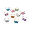 Anillo Geométrico Abierto de Pedrería de Colores Transfronterizo Europeo y Americano Moda Lujo Ligero Sensación de Alta Gama Anillo para Dedo Índice Anillo Versátil para el Viaje