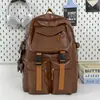 Mochila de Hombro Doble Retro de Negocios Transfronteriza para Hombre, Bolso para Computadora Simple de PU Suave, Mochila de Gran Capacidad para Viajes de Nueva Tendencia