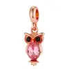 Pulseira Colar Pingente Animal Rosa Transfronteiriça Materiais de Charme DIY Estilo Étnico Coruja Pingente Charme Artesanal
