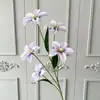 5 Orquídeas Cymbidium Artificiales para Decoración de Boda, Flores Falsas para Salón de Bodas, Arreglo de Pasillo, Decoración de Sala de Estar en Casa, Flores de Seda, Flores Artificiales