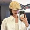 Boina retro minimalista estilo japonês para mulheres, boina de pintor versátil, faz o rosto parecer menor, pode ser usada ao contrário, boné de jornaleiro estiloso