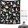 Manta Para Colorir Adulto Preto e Branco Portátil DIY DIY Manta Manta Desenho Animado Grafite Estampa Completa Piquenique Transfronteiriço Fabricante Venda Direta