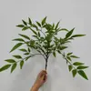 Simulação Bambu Nandina Galhos Folhas Gradiente Vermelho-Verde Novo Estilo Chinês Decoração Suave Galhos de Árvore Falsos Arranjo de Flores Indoor Paisagismo Plantas Verdes Falsas Atacado