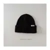 Gorro de Lana Tejido Estilo Coreano Sencillo para Niños de Otoño e Invierno con Logo de Letra Versátil Caliente para Exteriores Combinable Gorro para Niños y Niñas