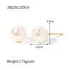 Pendientes de Acero de Titanio y Perla Jingqiao Transfronterizos Oro de 18 Quilates Joyería de Gama Alta Pendientes de Acero Inoxidable Joyería de Diseño Nicho