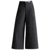 Pantalones cortos de lana, pantalones casuales elegantes para mujer, moda nueva primavera y otoño 2026, pantalones de pierna ancha estrecha, pantalones de estilo coreano