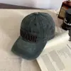 Gorra de Béisbol Retro Estilo Americano para Mujer Primavera y Verano Bordado Estilo Coreano Combinación Versátil Mostrar Cara Ala Pequeña Ancha Pico de Pato Sombrero Cabeza Grande Wai