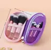 Kit Portátil de Pincéis de Maquiagem Transfronteiriço com 10 Peças, Pincel para Base, Pincel para Sombra, Pincel para Blush, Cabo de Cristal, Bolsa para Pincéis Grátis