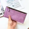 Cartera Larga Europea y Americana Simple Mate para Mujer, Cartera Fina con Cremallera, Bolso de Mano, Cartera de Estudiante, Bolso para Teléfono Móvil, Cartera de Tarjetas de Moda
