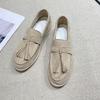 Mocasines de borlas de gran tamaño transfronterizos para mujer, Zapatos casuales sin cordones, Zapatos planos europeos y americanos para mujer 2026
