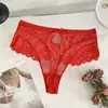 Calcinha Feminina Sexy de Renda com Mesh Estilo Japonês da Moda com Laço e Design de Fundo Aberto