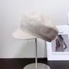 Sombrero Octagonal Versátil Vintage de Mezcla de Lino para Mujer, Gorra de Boina Elegante de Primavera que Hace que el Rostro Parezca Más Pequeño, Sombrero con Visera para Protección Solar, Moderno