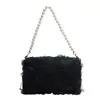 Bolso de noche de lujo para mujer, con lentejuelas, cadena de perlas y diseño floral de encaje, adecuado para fiestas y ocasiones especiales.