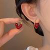 Pendientes de Aleación De~Retro Pequeño Corazón Fragante para Mujer Moda Francesa de Alta Gama Pendientes Exquisitos Versátiles Pendientes de Lujo Accesibles