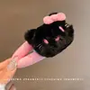 Lindo Pinza para el Cabello de Peluche Gato Kt Rojo Vino Dulce Corazón de Niña Pinza Bb Dibujo Animado Versátil Pinza para Flequillo Ins Pinza Popular