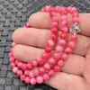 Pulseira de Jade Flores de Pessegueiro Contas de Jade Pulseira Rosa Contas de 6mm Pulseira Multi-Voltas Pulseira de Jade pulseira