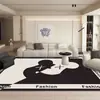 Alfombra Moderna Estilo Ins Oso Violento Sala de Estar Mesa de Centro Dormitorio Alfombra de Terciopelo de Cristal Completo Absorbe Agua, Antideslizante y Fácil de Limpiar