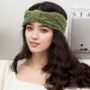 Diadema de lana con lazo de terciopelo de estilo europeo y americano, protección para los oídos de punto, diadema con giro cálido para otoño e invierno, accesorios para el cabello