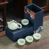 Actividad mayorista set de té de viaje taza express conveniente una tetera cuatro tazas traje para hacer té regalo para exteriores LOGOTIPO