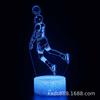 NBA Jordan James jugador de baloncesto serie 3D luz nocturna LED creativa colorida control remoto táctil lámpara de mesa pequeña