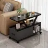 Mesa Lateral de Vidro para Sofá para Uso Doméstico, Pequena Mesa para Sala de Estar, Mesa de Centro, Mesa Móvel de Luxo Leve, Mesa de Canto, Armário, Armário de Armazenamento para Adultos