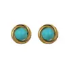 Pendientes de Plata de Ley 925 Estilo Corte Vintage Turquesa Clavos Avanzados Pendientes Redondos Simples de Lujo Ligero Elegantes