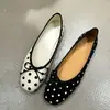 Zapatos de Ballet con Lazo para Mujer 2026 Primavera Nueva Moda Tendencia Elegante Punta Redonda Lunares Zapatos Planos para Mujer