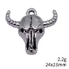 Colgante Cabeza de Toro 24x23mm 2.2g Color Plata Antigua Accesorios para Manualidades Aleación de Zinc Venta Directa de Fábrica Más Vendido