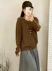 Suéter feminino gola redonda plus size, blusa básica para mulheres, outono e inverno 2026, top de malha de corte solto para mulheres plus size