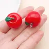 Acessórios de Enfeites de Resina DIY Novos Pingentes 3D de Frutas Morango Laranja Maçã para Colar Pulseira