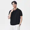 Camisa tipo polo para hombre con cuello de solapa, manga corta de verano, holgada, casual, versátil, top de marca moderna, polo fino estilo 2026