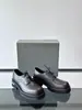 Sapatos Derby Populares Masculinos de Couro Genuíno com Solado Grosso BLCG Bico Quadrado Baixo com Cadarço Sapatos de Couro para o Dia a Dia Produtos Quentes de Venda Transfronteiriça