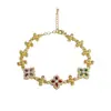 Pulseira Flor de Lis de Zircônia Personalizada Moda Cruzada Europeia e Americana Luxo Leve Nicho Versátil Joias de Alto Padrão Super Brilhantes Venda por Atacado