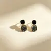 Aretes colgantes de diamantes cuadrados de aceite nueva moda coreana aretes de diamantes retro geométricos simples elegantes venta al por mayor