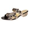 Ventas Directas de Fábrica 2025 Versión Coreana Chanclas con Pedrería para Mujer, Sexy para Exteriores, Tacón Grueso, Tacón Medio, Sandalias de Una Correa, Antideslizantes