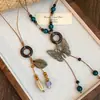 Nuevo Collar de Borlas de Mariposa Estilo Étnico Retro Estilo Chino, Collar Largo Exótico Estilo Vintage para Ropa, Cadena para Suéter