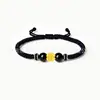 Pulseira de Contas da Sorte com Mantra de Seis Caracteres em Ouro Puro 999, Pulseira Trançada de Obsidiana, Ano do Zodíaco, Atacado de Fábrica