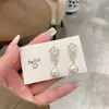 Pendientes de Concha Flor Perla de Lujo Ligero para Mujer 2023 Nuevo Diseño de Nicho Pendientes Elegantes Pendientes de Celebridad de Internet