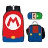 Juego de Dibujos Animados de Mario Mochila Escolar Mario para Niños de Primaria Grados 3-6 Mochila Transfronteriza Juego de Tres Piezas