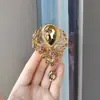 Broche de Broche de Cristal Popular Vintage con Colgante de Gota de Agua Grande Broche de Corsage Exagerado con Pedrería Accesorios de Ropa Accesorios Mujer